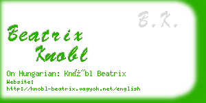 beatrix knobl business card
